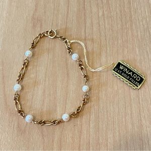 Winard 12kt Gold Filled Cultured Pearl Bracelet New With Tags